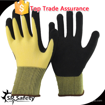 SRSAFETY 13gauge forro de nylon tricotado recubierto de látex de espuma en los guantes de trabajo de seguridad de la palma